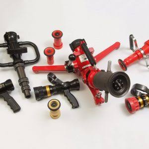 Heavy-duty brass fire hose nozzle