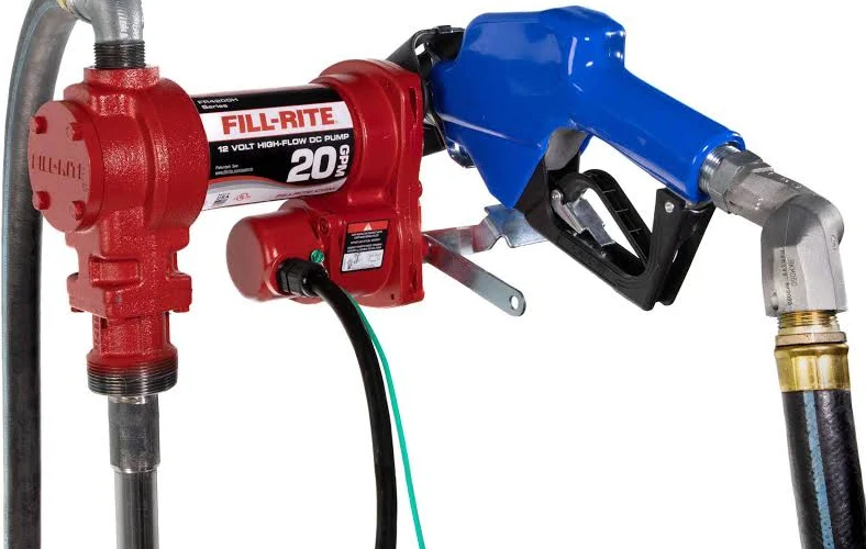 Fuel transfer pump and dispensing nozzle