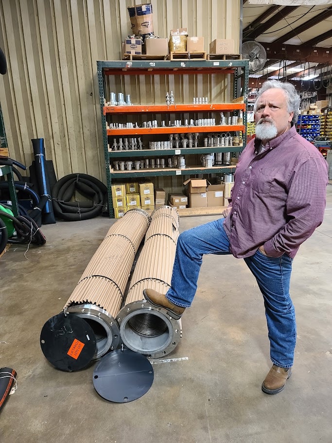 Large-diameter custom tube assemblies with flanged ends fabricated at B&B Hose Chesapeake shop